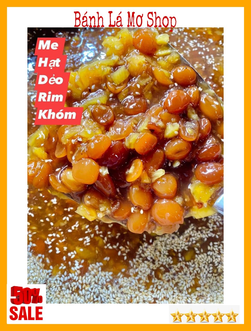 Hủ 900gr me hạt mềm rim khóm mè rang- bánh lá mơ shop