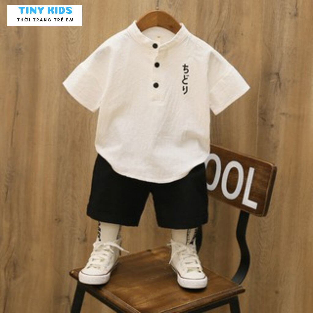 Bộ cộc tay cho bé trai, Đồ bộ bé trai chất đũi xước cao cấp cho bé từ 6-27kg - 3