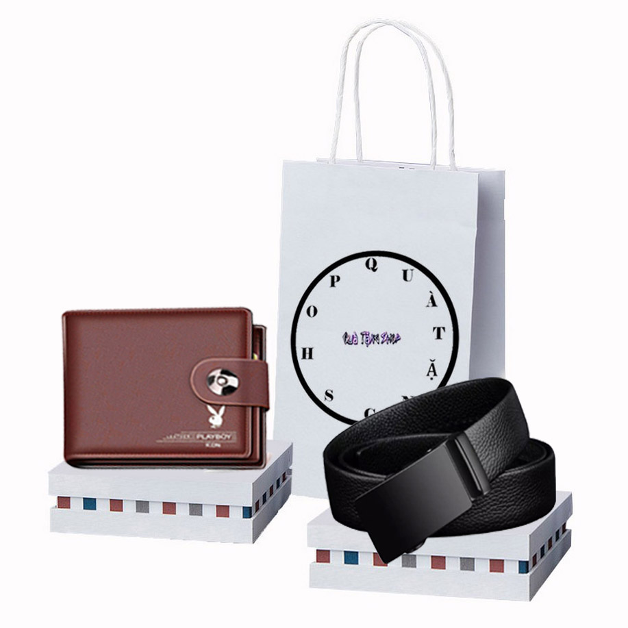 Xả hàng quà tặng sinh nhật combo ví thắt lưng full túi hộp như hình