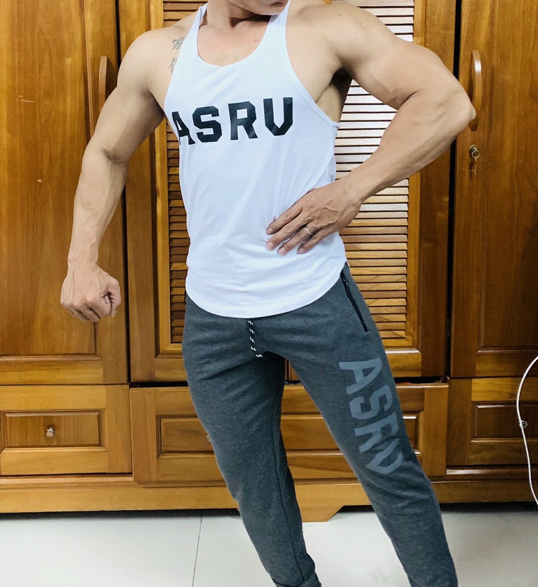 Áo ba lổ tập gym ASRV thun cotton mịn mát tập gym thể thao đều đẹp - Xuong May Do Gym