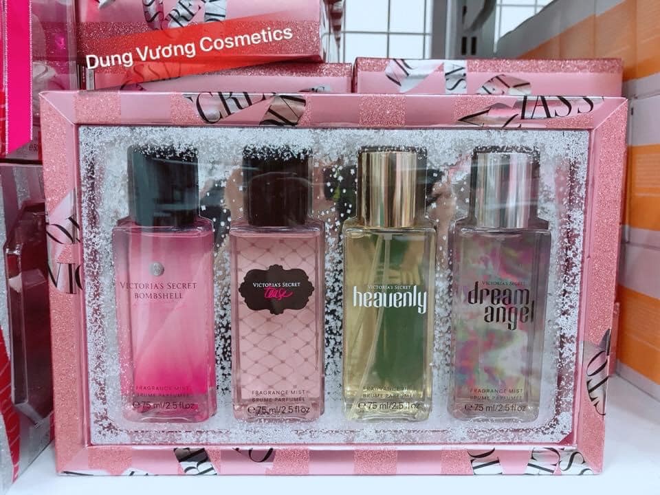 Set 4 chai Xịt Thơm Victoria's Secret Fragrance Body Mist