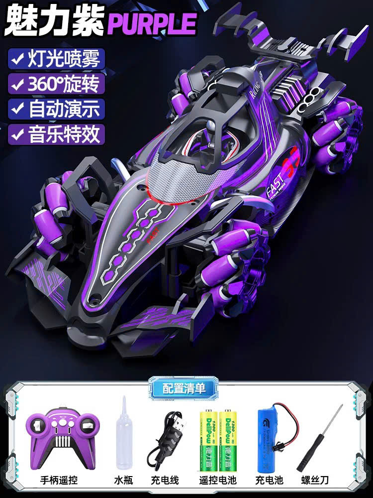 F1 Remote Control Car with Led Lights & Mist Spray, High Speed, Music - Racing Car Model Toy for Children 3 Years Old and up - 8