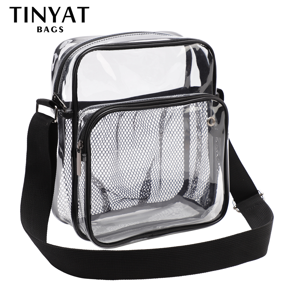 Tinyat người đàn ông của túi ánh sáng người đàn ông rõ ràng Vai Túi cho 9.7 'không thấm nước Pad Crossbody giản dị Túi vải màu đen Messenger túi vai