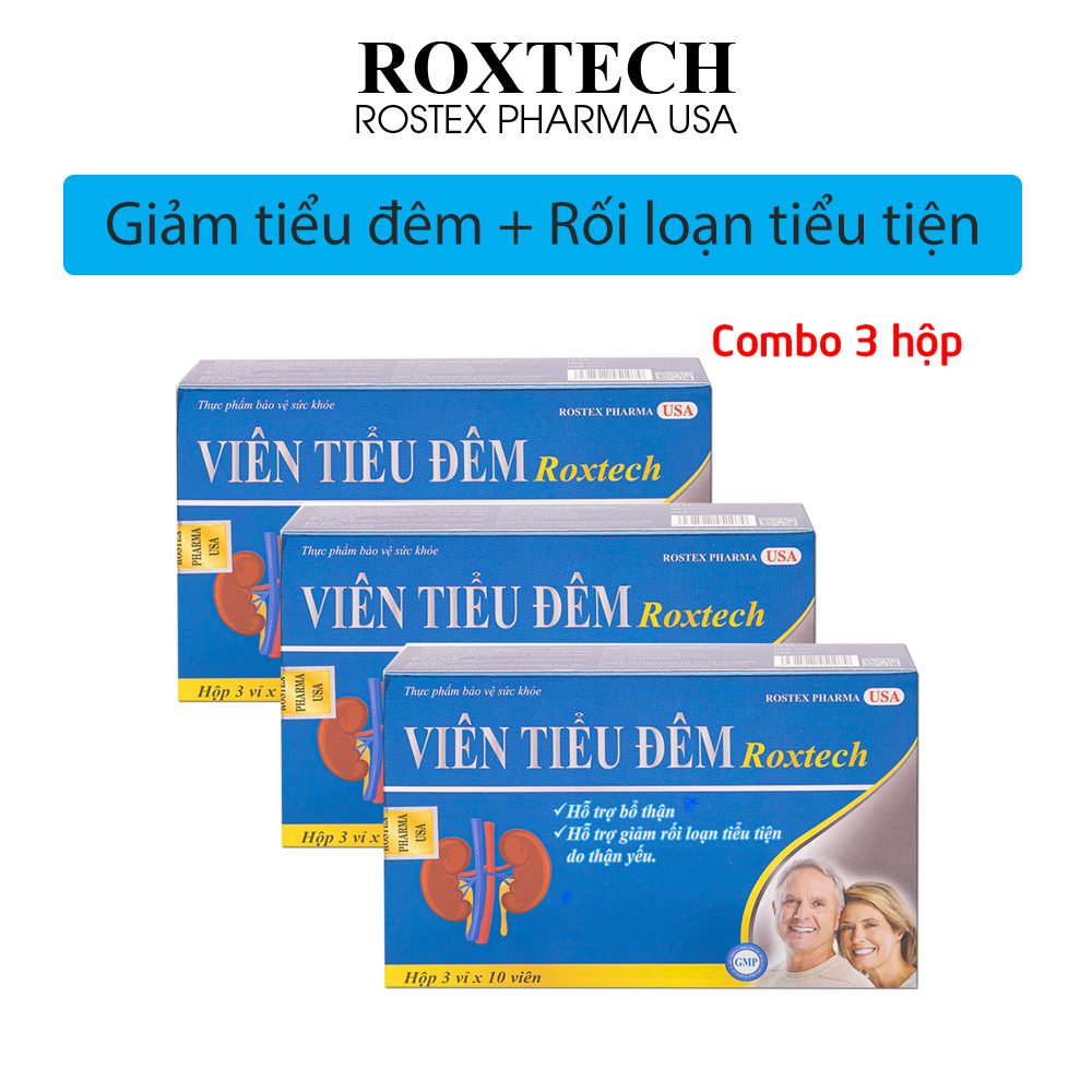 Combo 3 hộp Viên tiểu đêm Roxtech giúp bổ thận, giảm tiểu đêm