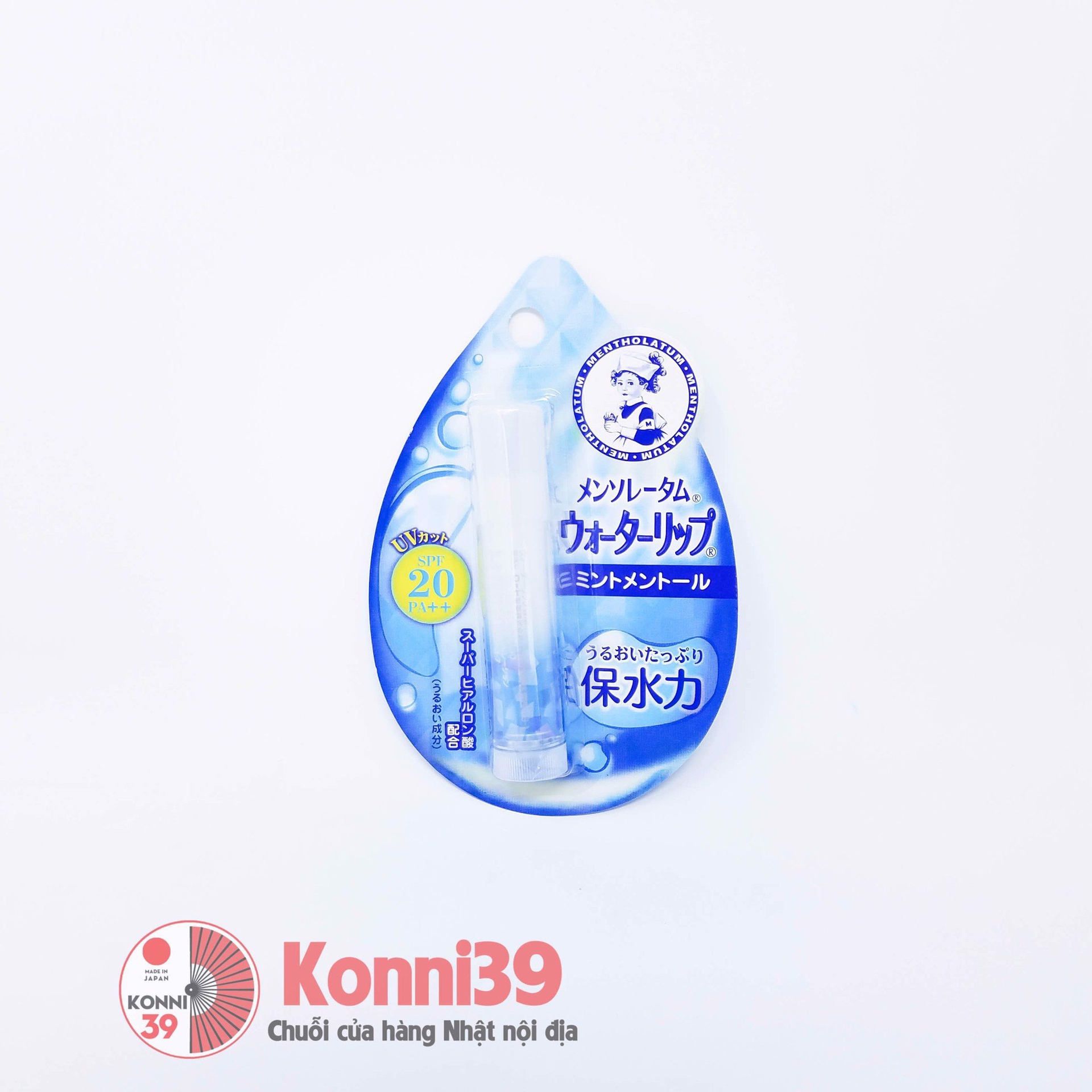 Son dưỡng môi Rohto Mentholatum Waterlip chống nắng SPF 20 thỏi 4.5g - hương bạc hà - FreeShip Max - Konni39 Sơn Hòa