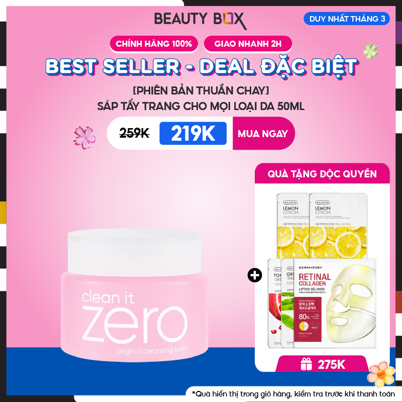 [Săn Sale](Phiên bản Vegan) Sáp Tẩy Trang Thuần Chay Banila Co Cho Mọi Loại Da Clean it Zero Original Cleansing Balm