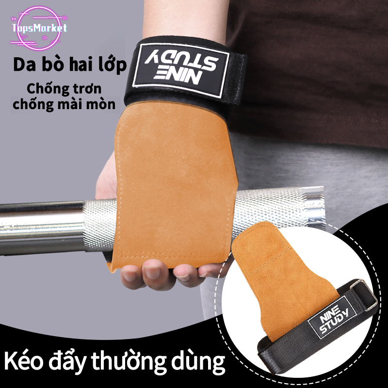 Găng tay tập thể dục, găng tay đẩy tạ, NINE STUDY chính hãng nâng tạ bao tay dày gấp đôi