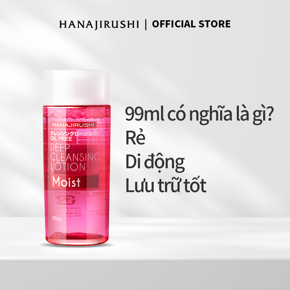 Nước tẩy trang hanajirushi làm sạch sâu trang điểm 99ml 3-in-1 micellar water