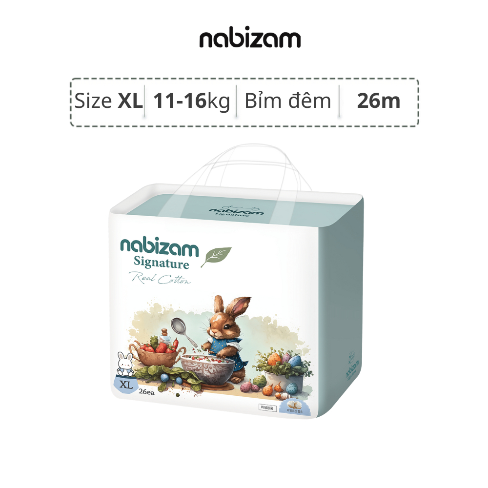 Combo 4 tã bỉm quần đêm nabizam signature hàn quốc mềm mỏng vượt trội, siêu thấm hút size xl26 cho bé 11-16kg
