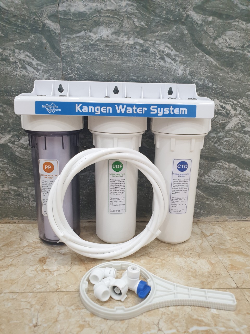 Combo Bộ lọc nước thô đầu nguồn 3 cấp lọc ly 10 inch MemBrane Solutions