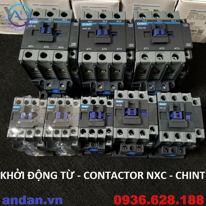 Khởi động từ chint - contactor chint nxc- 09 ncx-12, nxc-18, nxc-25, nxc-32, nxc-40, nxc-50, nxc-65, nxc-100. 220v 50/60hz