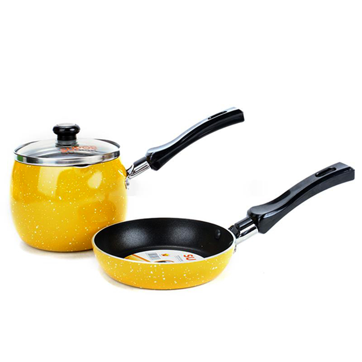 Bộ nồi nấu ăn dặm cho bé Supor T0305, bộ nồi chảo ăn dặm gồm nồi nhỏ 10cm, chảo 12cm