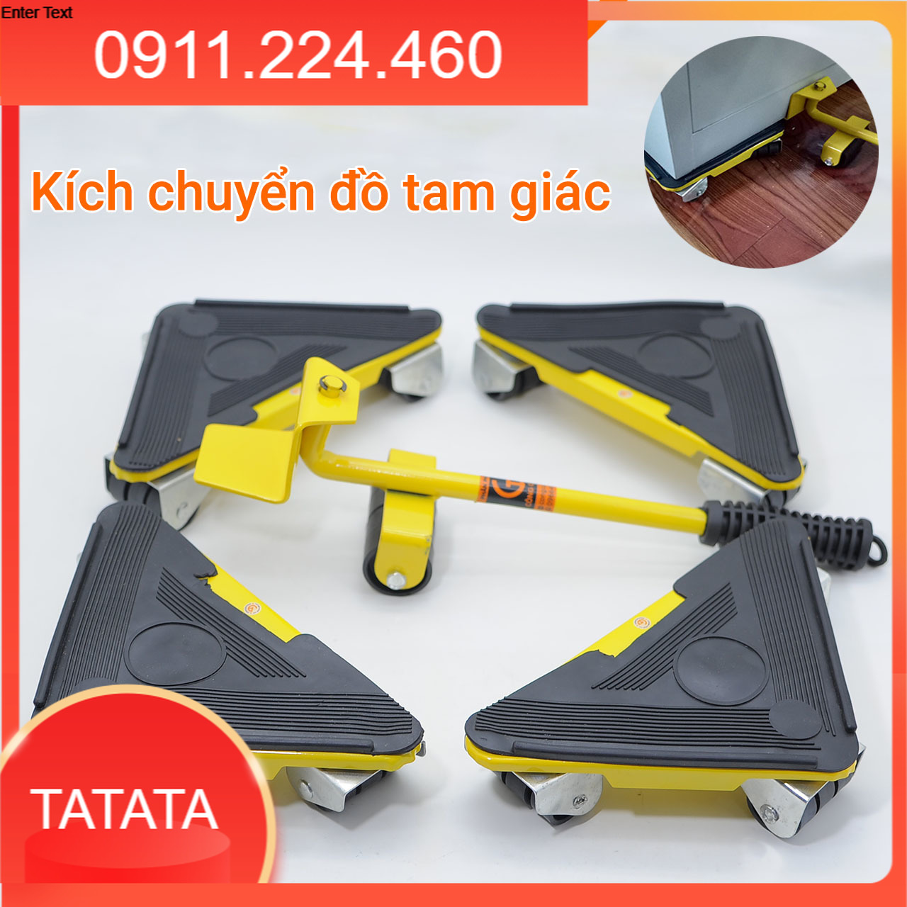 Bộ dụng cụ nâng và di chuyển đồ tam giác 40 bánh bằng sắt