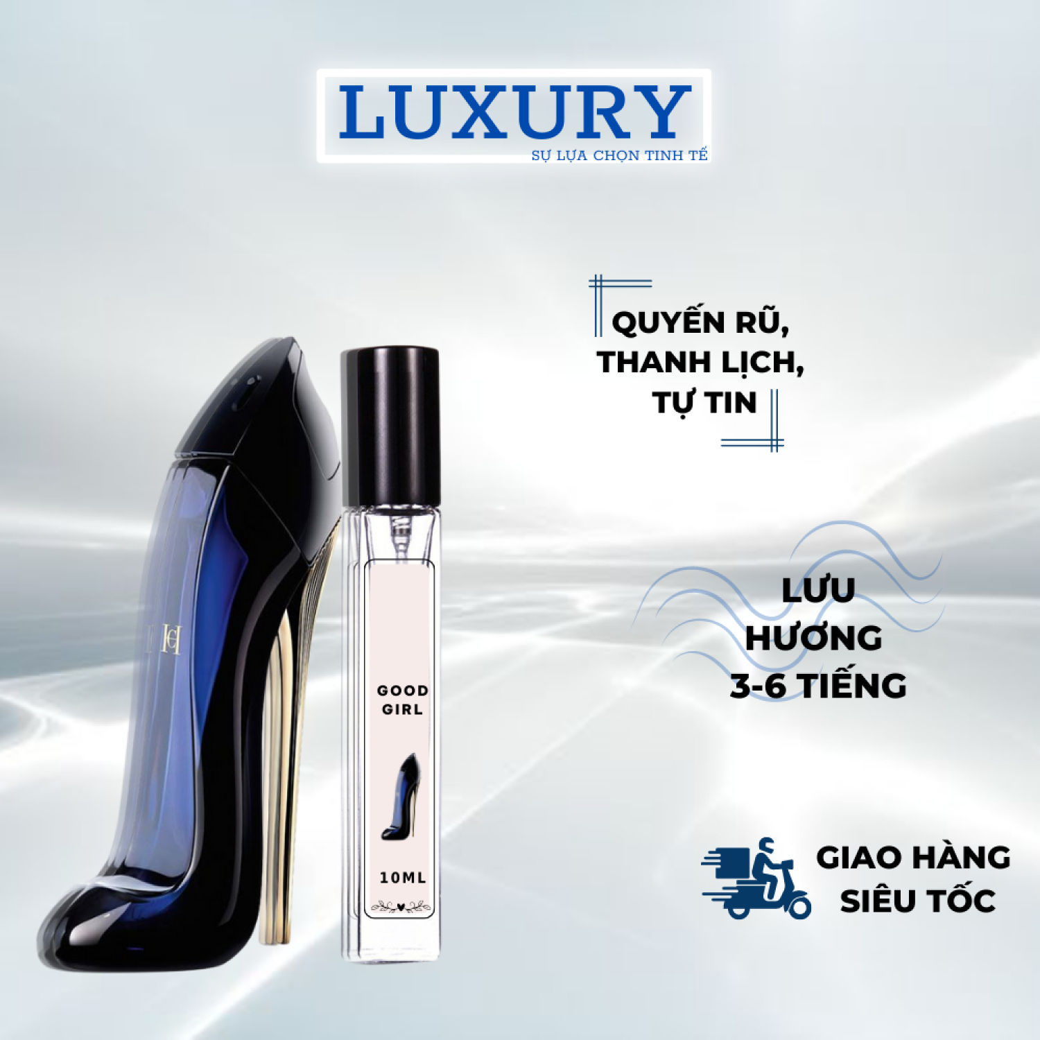nước hoa nữ c.a.r.o.l.i.n.a herrera good girl EDP-mẫu thử 10ml, tỏa hương tốt, trẻ trυng, cá tính, gợi cảm Luxury895