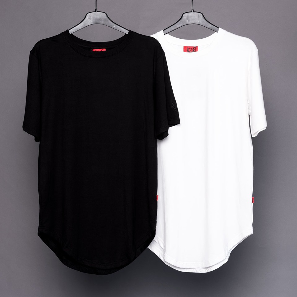 Áo Longtee Basic - Longtee Oval vạt bầu - Longtee layer tay ngắn tà bầu - Áo thun vạt dài đen / xám / trắng unisex streetwear thời trang học đường teen nam nữ