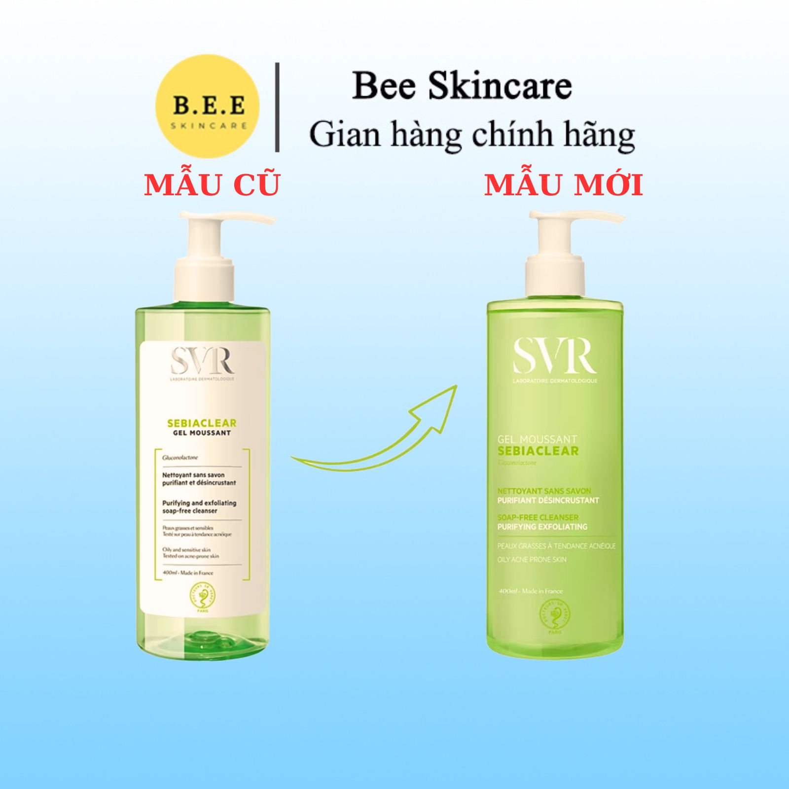 Sữa rửa mặt SVR SEBIACLEAR Gel Moussant 400ml