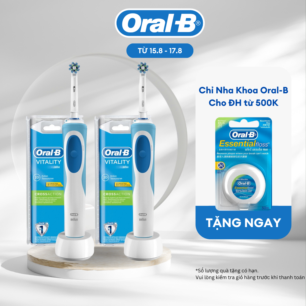 Combo 2 Bàn Chải Điện Oral-B Vitality CrossAction D12.513