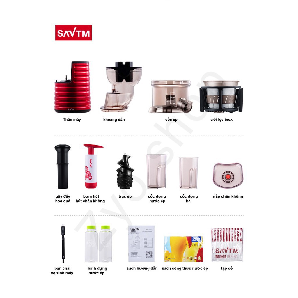 Phụ kiện máy ép hoa quả chậm SAVTM model JE 31