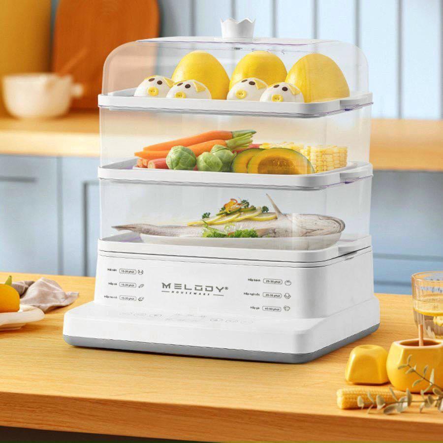 Nồi hấp điện melody 3 tầng, nồi hấp đa năng, nồi hấp điện, dung tích 20l hàng cao cấp bản 2022