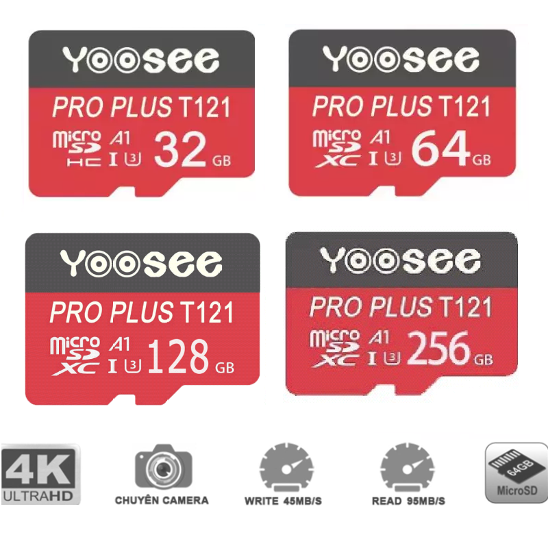 Thẻ nhớ Yoosee 32GB 64GB 128GB 256GB Class 10 chuyên dụng cho Camera IP và Điện thoại - THẺ NHỚ KHÔNG KÈM HỘP  TUỲ LÔ