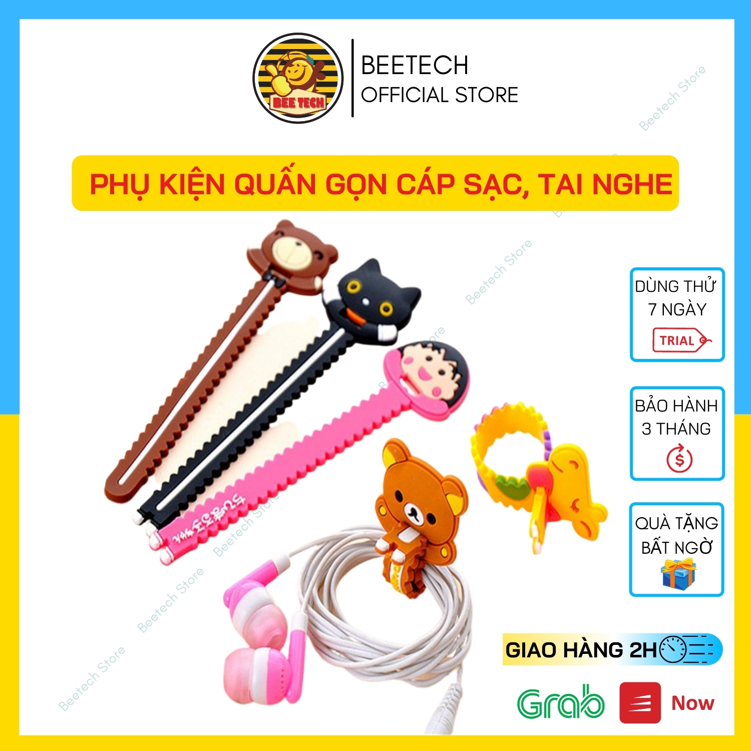 Dây quấn sạc cáp, tai nghe dễ thương - Beetech