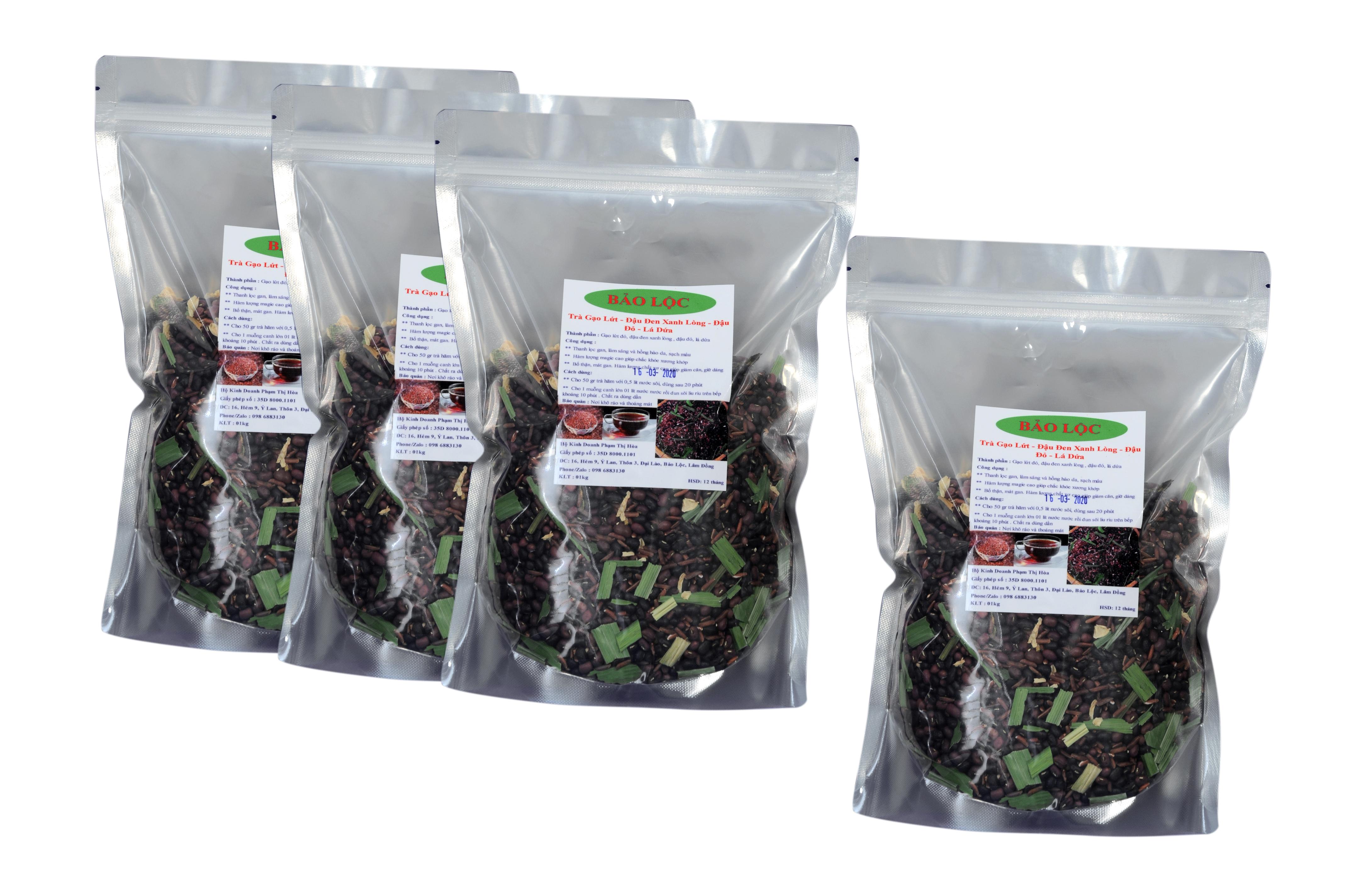 [HCM]Trà Gạo Lứt Huyết Rồng - Đậu Đen Xanh Lòng - Lá Dứa - Hoa Nhài ( Rang Tay) - 500 gr