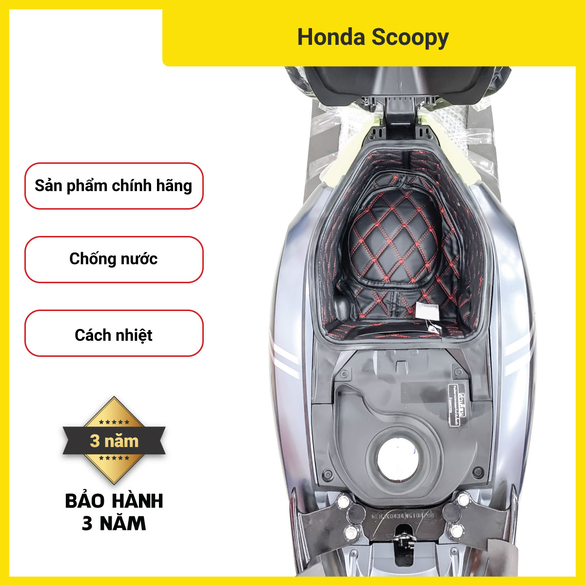 Thảm lót cốp xe máy da 5d telanas xe scoopy cách nhiệt chống sốc