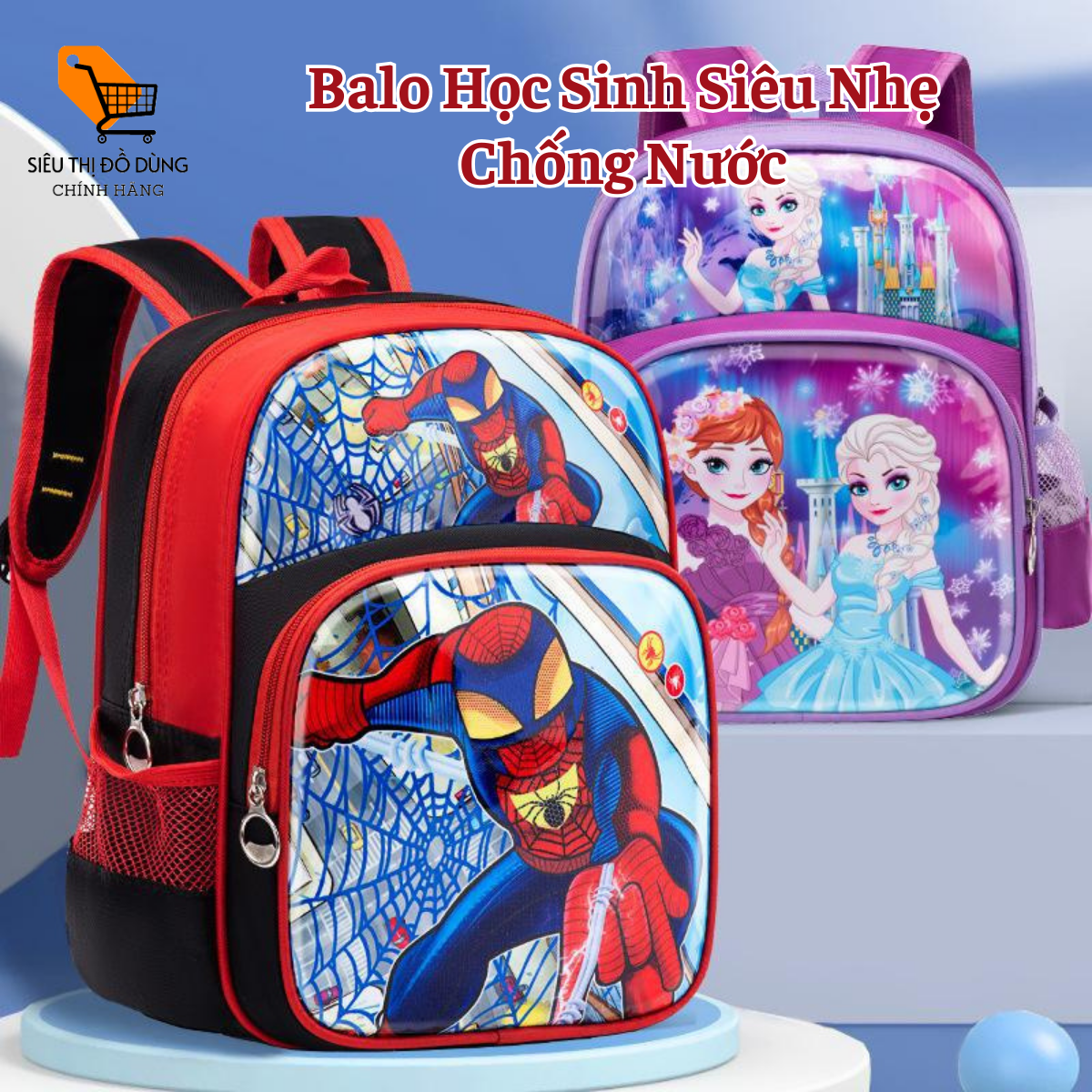 Balo siêu nhân nhện cho bé từ 3 đến 9 tuổi, chất liệu cao cấp, bền, đẹp, thiết kế đơn giản, tinh tế