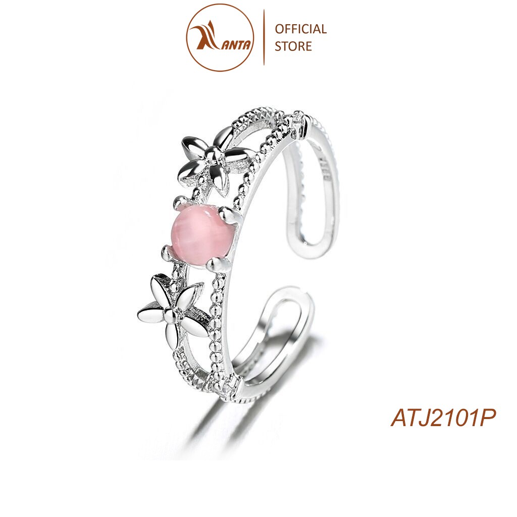 Nhẫn nữ thời trang thiết kế hoa mix đính đá phong cách hàn quốc anta jewelry - atj2101p