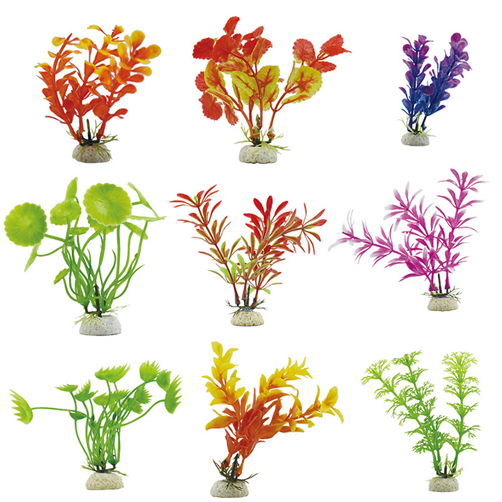 Cây nhựa cỡ nhỏ mini trang trí bể cá, phụ kiện trang trí bể cảnh