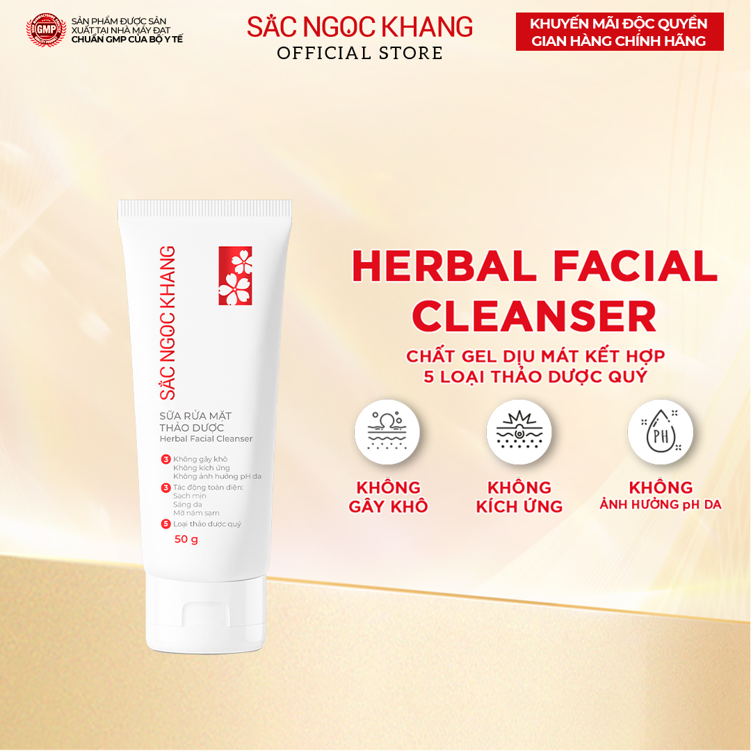 Sữa rửa mặt thảo dược Sắc Ngọc Khang 50g
