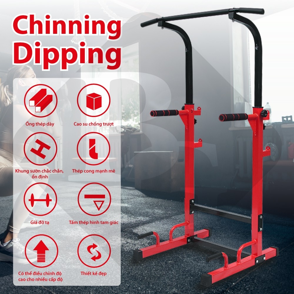 (ĐỦ MÀU) (ẢNH THẬT & VIDEO)BG Xà đơn, xà kép đa năng cao 1m9 cao cấp CHINING DIPPING Mới 2023