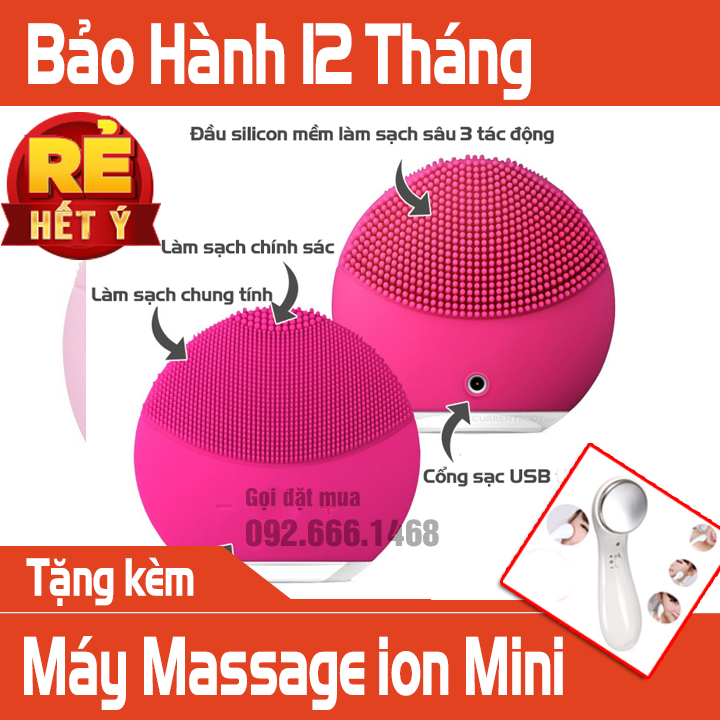 Máy massage Mặt Rửa mặt sóng âm foreo luna mini -  Bảo hành 12 tháng Hàng Nội địa Trung