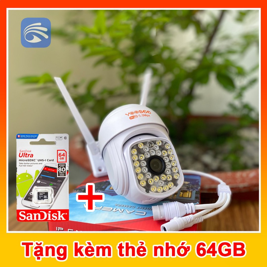 Camera ngoài trời yoosee ptz led mini 2.0 full hd 1080p - combo kèm thẻ nhớ