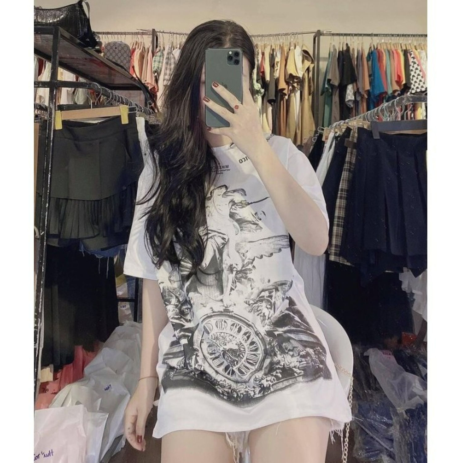 Áo thun nam nữ unisex form rộng tay lỡ in họa tiết Miken chữ vòng cổ A076 Áo phông nữ cổ tròn trẻ trυng