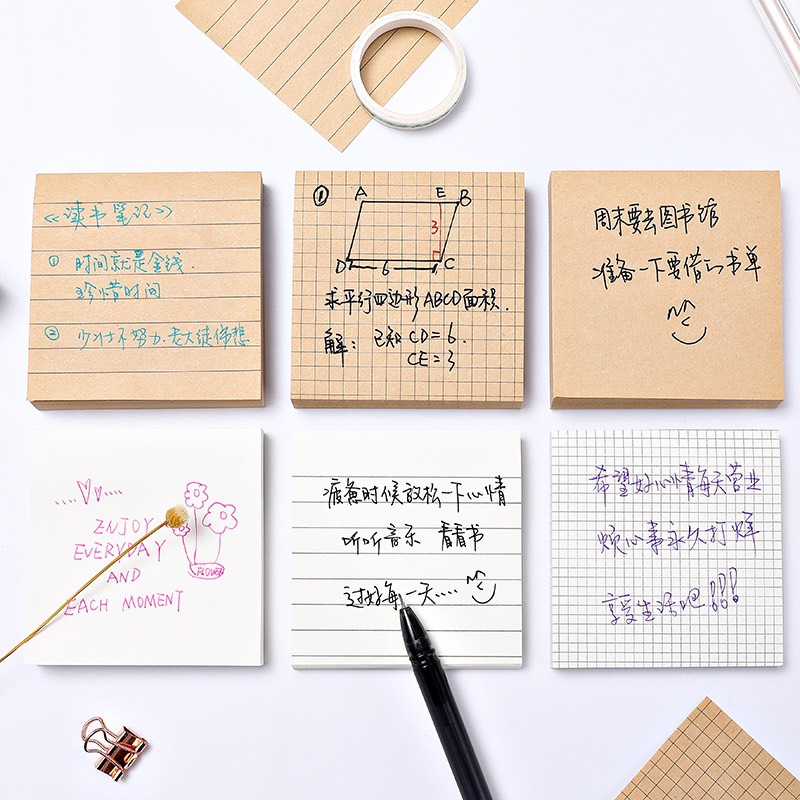 [Ảnh thật] [Có sẵn] Số xé ghi chú, sổ nhắc nhở A7 kẻ ngang ô ly Hàn Quốc SC7