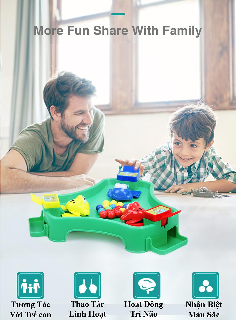 Bộ Đồ chơi ếch giành ăn đậu 3 người chơi