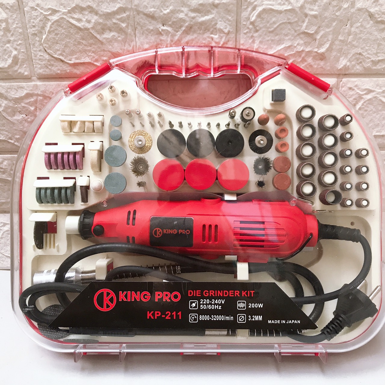 Bộ Máy Khoan Mài cắt Khắc mini Đa Năng Kingpro 200W 100 chi tiết 6 Bộ Máy Khoan Mài cắt Khắc mini Đa Năng Kingpro 200W 100 chi tiết 6
