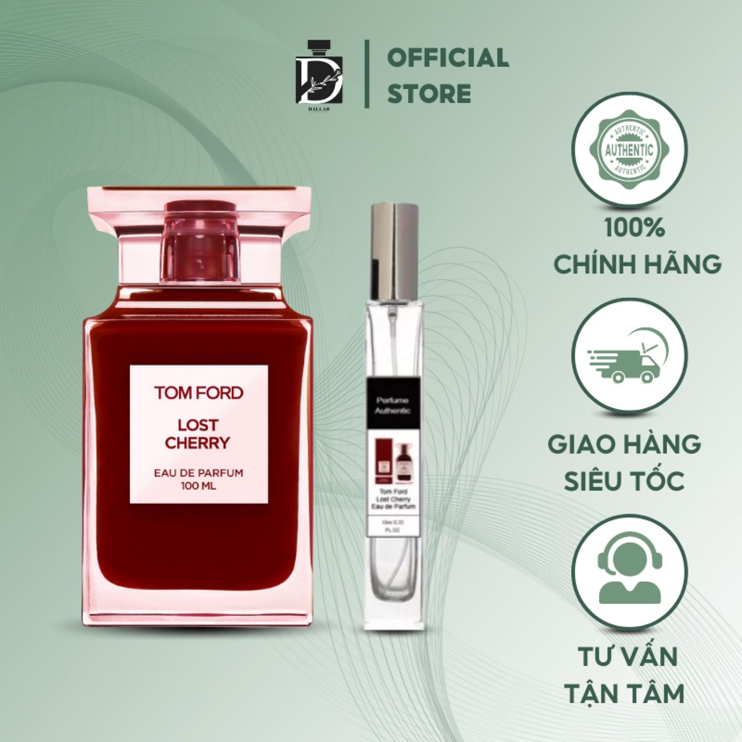 Nước hoa tom ford lost cherry EDP đánh thức sự gợi cảm với hương thơm cherry nồng nàn, chiết 10ml Dallas895