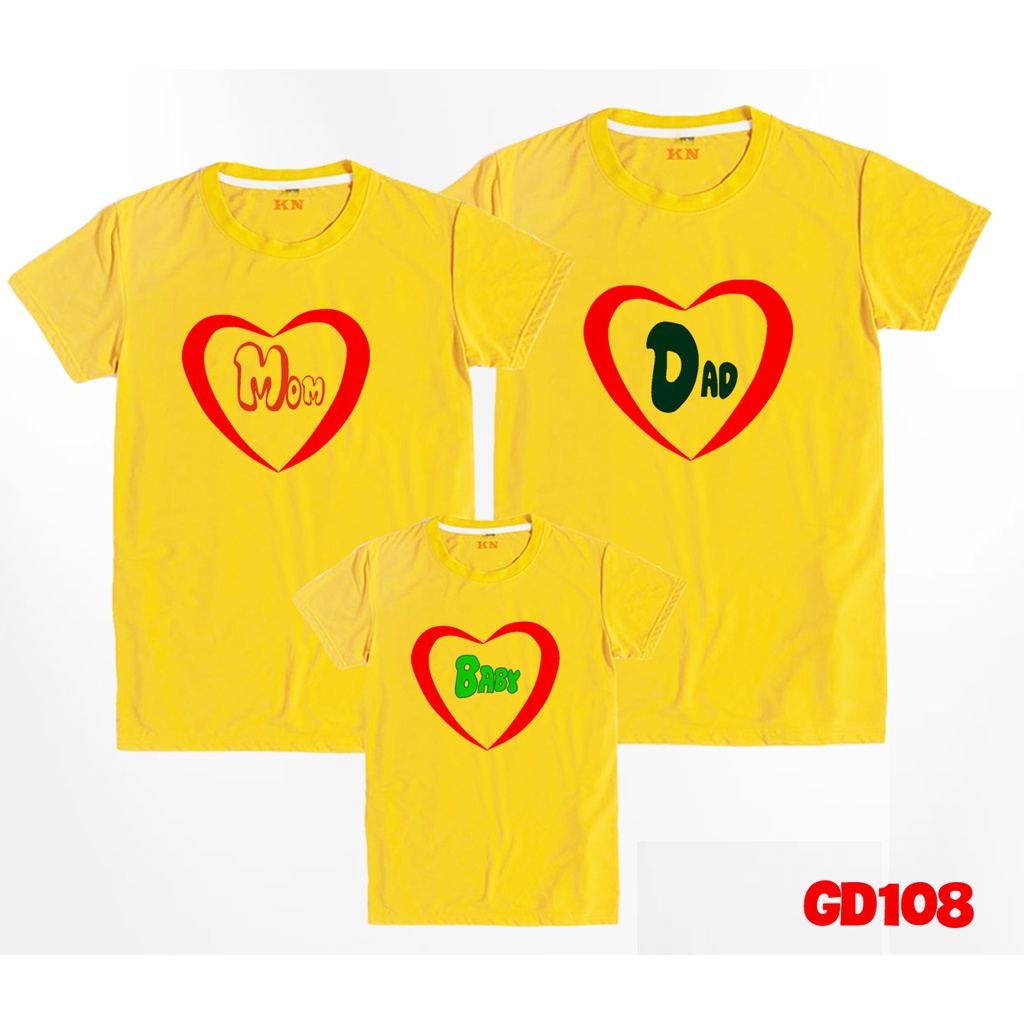 Áo thun gia đình dad mom baby trong trái tim - ktqn tshirt and uniform