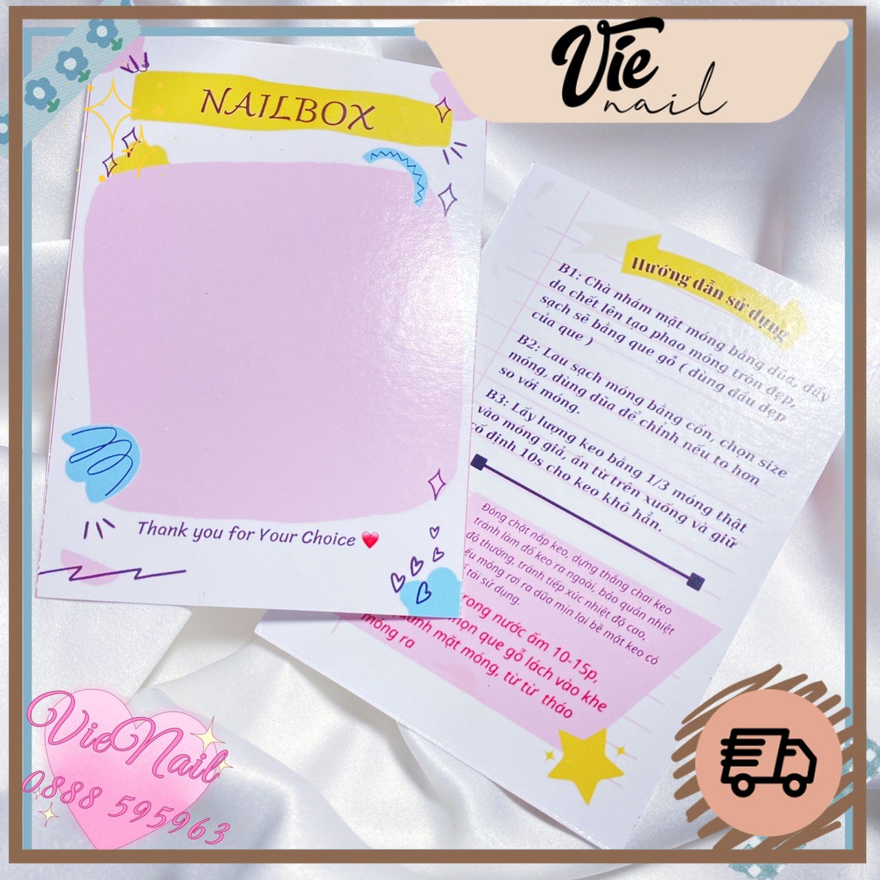 Bìa dán nailbox/ tag dán nailbox mẫu đáng yêu