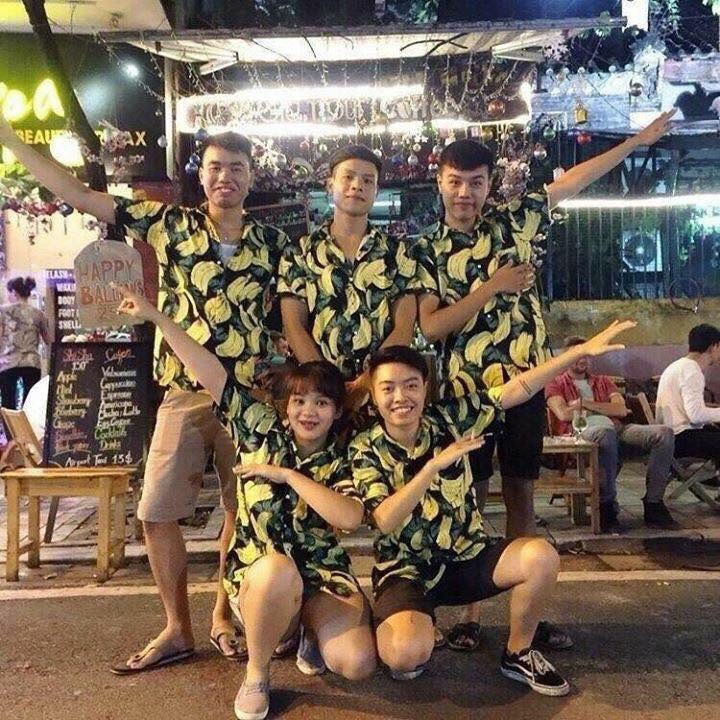 [ Hot Trend 2020] Bộ Đồ Đi Biển Bộ Hoa Quả Đi Biển Mặc Nhóm Đôi Đơn