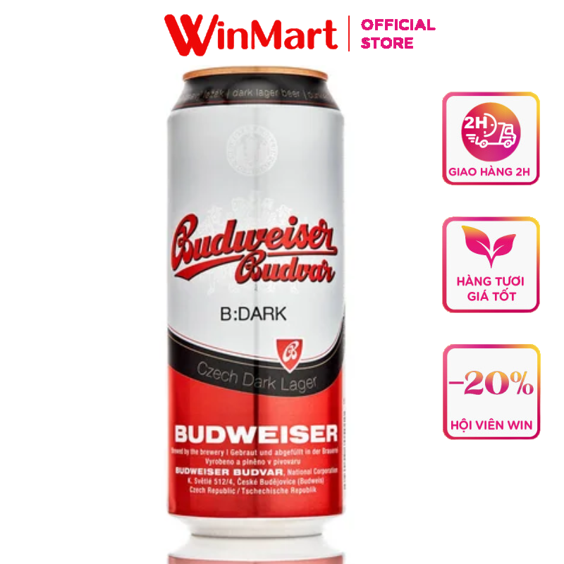 [Siêu thị VinMart] - Bia Budweiser Budvar đen lon 500ml