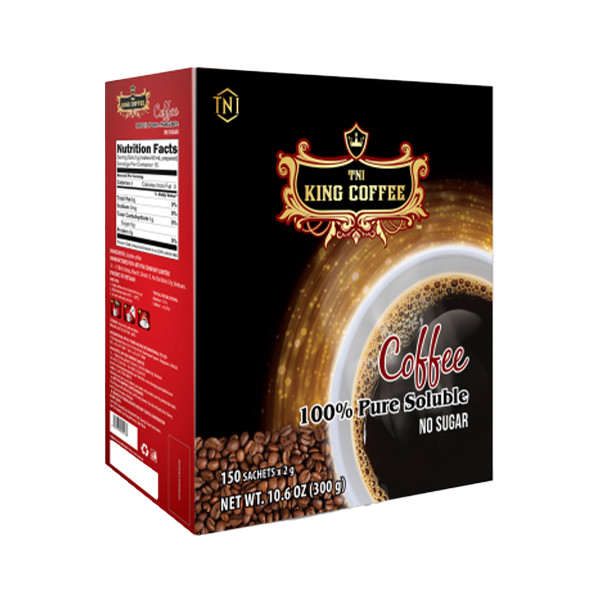 Cà Phê King Coffee TNI Hòa Tan Đen Pure Black Coffee Hộp 150 gói x 2g