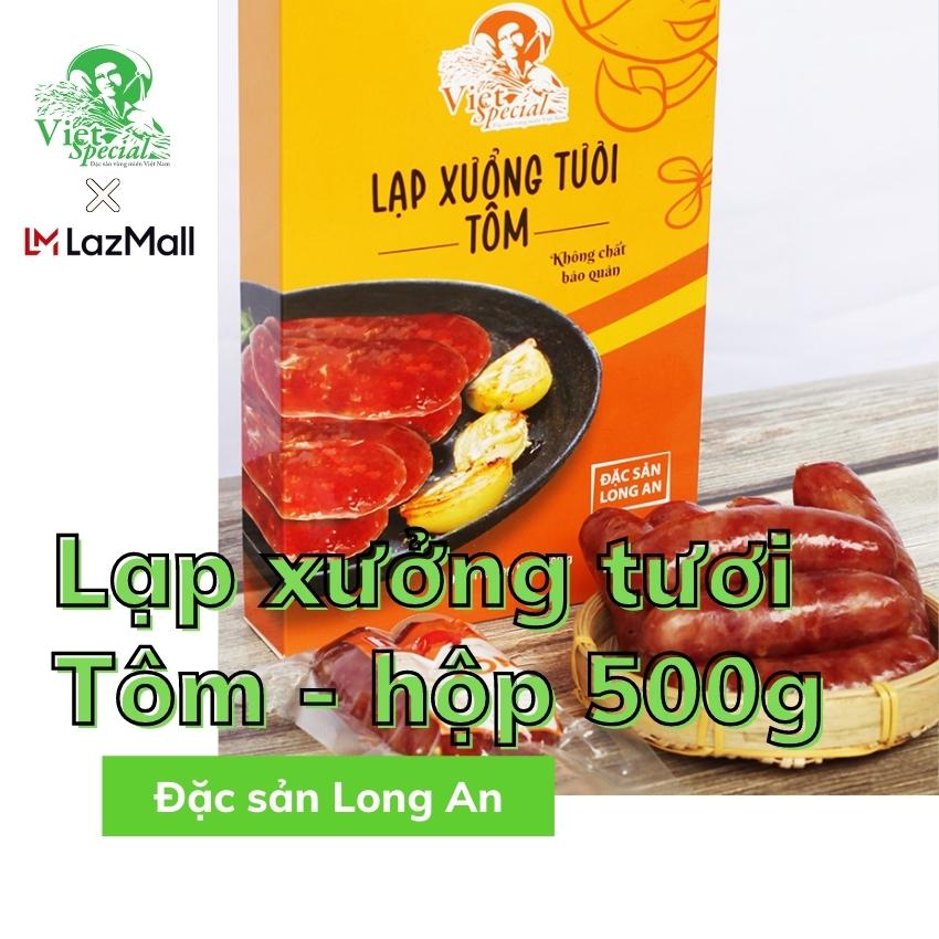Lạp xưởng tươi tôm vietspecial - hộp 500g - đặc sản long an