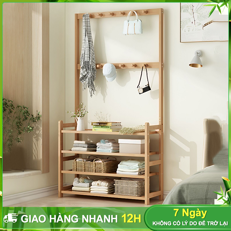 BOHO Kệ Giày Đa Năng Có Móc Treo Áo Nhà Ở Hiện Đại Không Gian Gọn Gàng