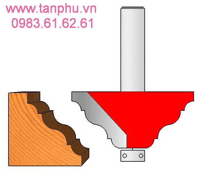 MŨI PHAY GỖ CHỈ NÓC TỦ H8 CÓ BI