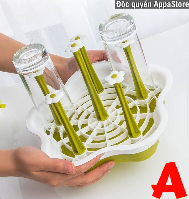 APPA STORE Khay úp cốc chén hình hoa 2 lớp - T3A4