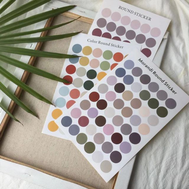 SET 48 MIẾNG DÁN HÌNH TRÒN ROUND STICKER CỐ ĐỊNH TRANH ẢNH TRANG TRÍ