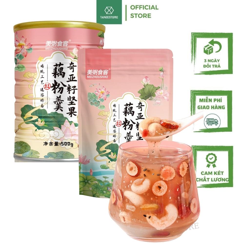 Bột củ sen mix hạt dinh dưỡng hạt chia và ngũ cốc sữa chua giảm cân ăn kiêng Meizoushike M5 hộp 500gr